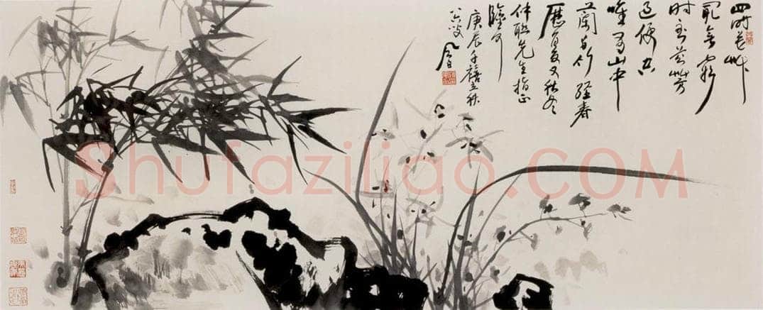 2000年 蒋凤白 《山中兰竹》 书画作品