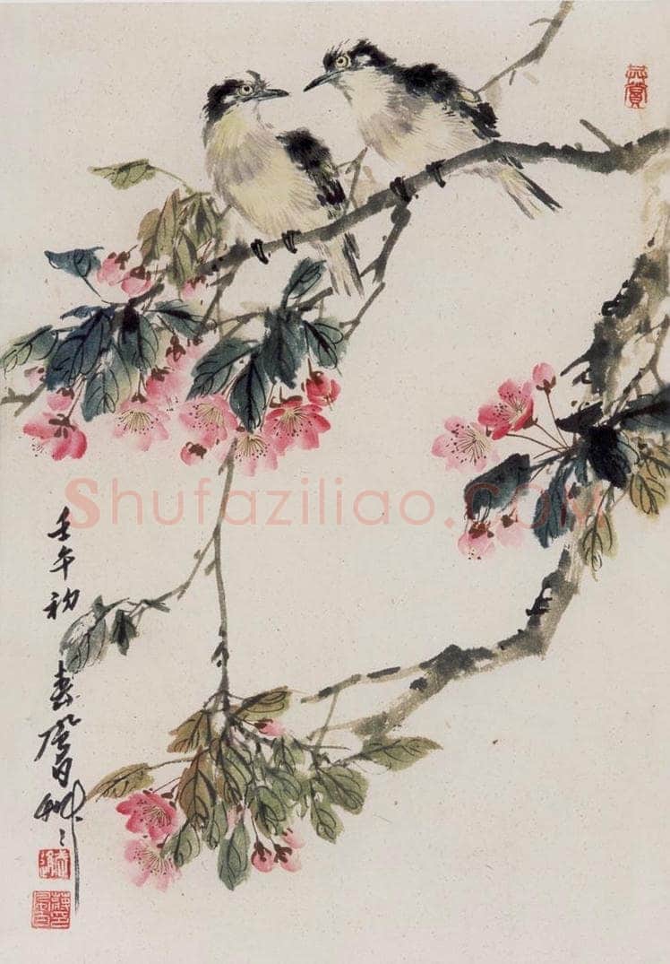 2002年 蒋凤白 《白头海棠》 书画作品