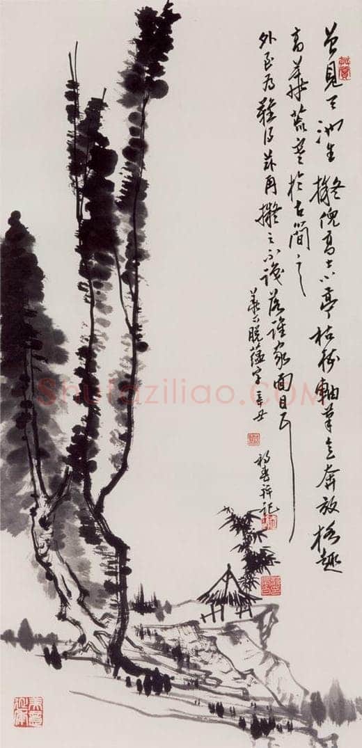 1961年 蒋凤白 《拟倪高士山水》 书画作品