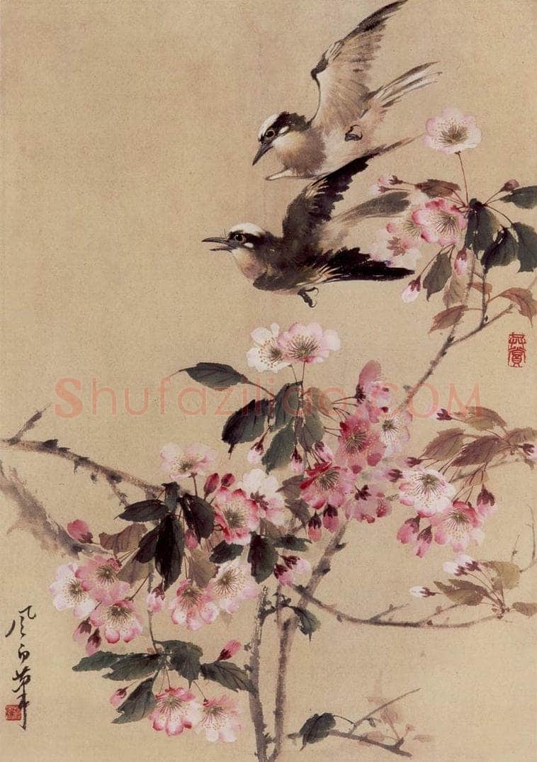 70年代 蒋凤白 《白头海棠》 书画作品