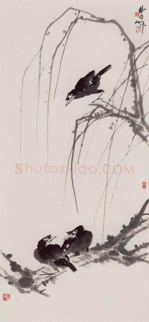 70年代 蒋凤白 《八哥》 书画作品