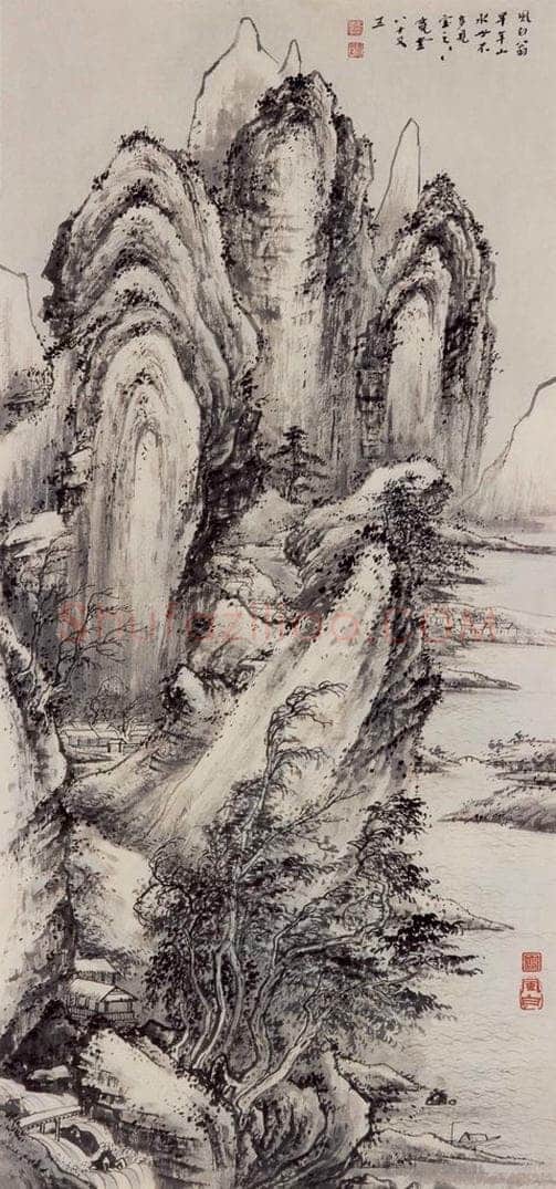 40年代 蒋凤白 《仿古山水》 书画作品