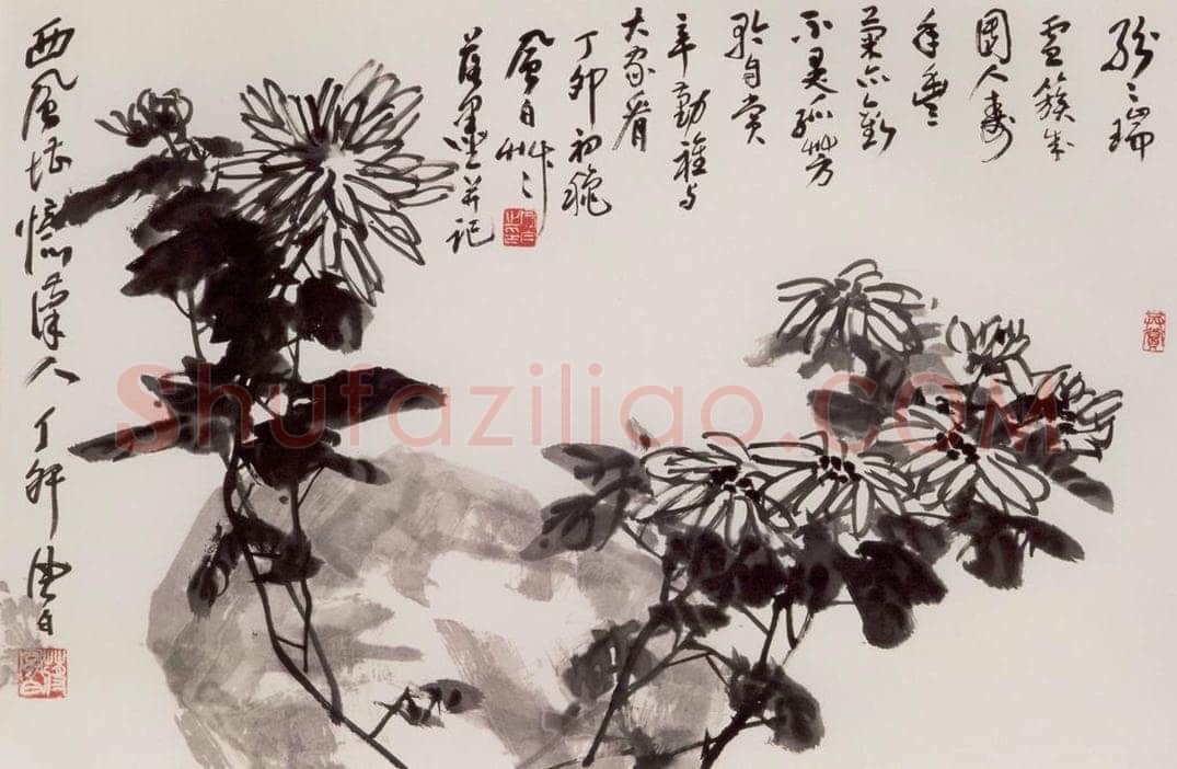 1987年 蒋凤白 《墨菊》 书画作品