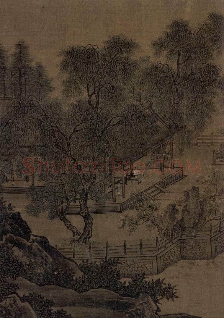 宋代 刘松年 《四景山水图》 书画作品