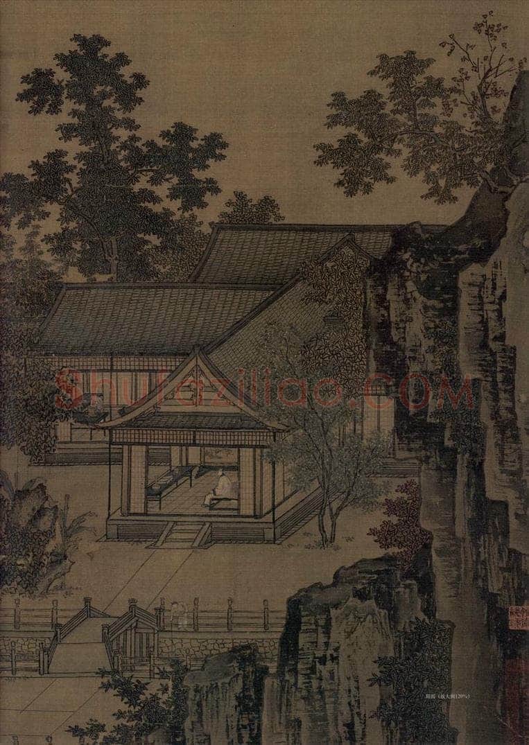 宋代 刘松年 《四景山水图》 书画作品