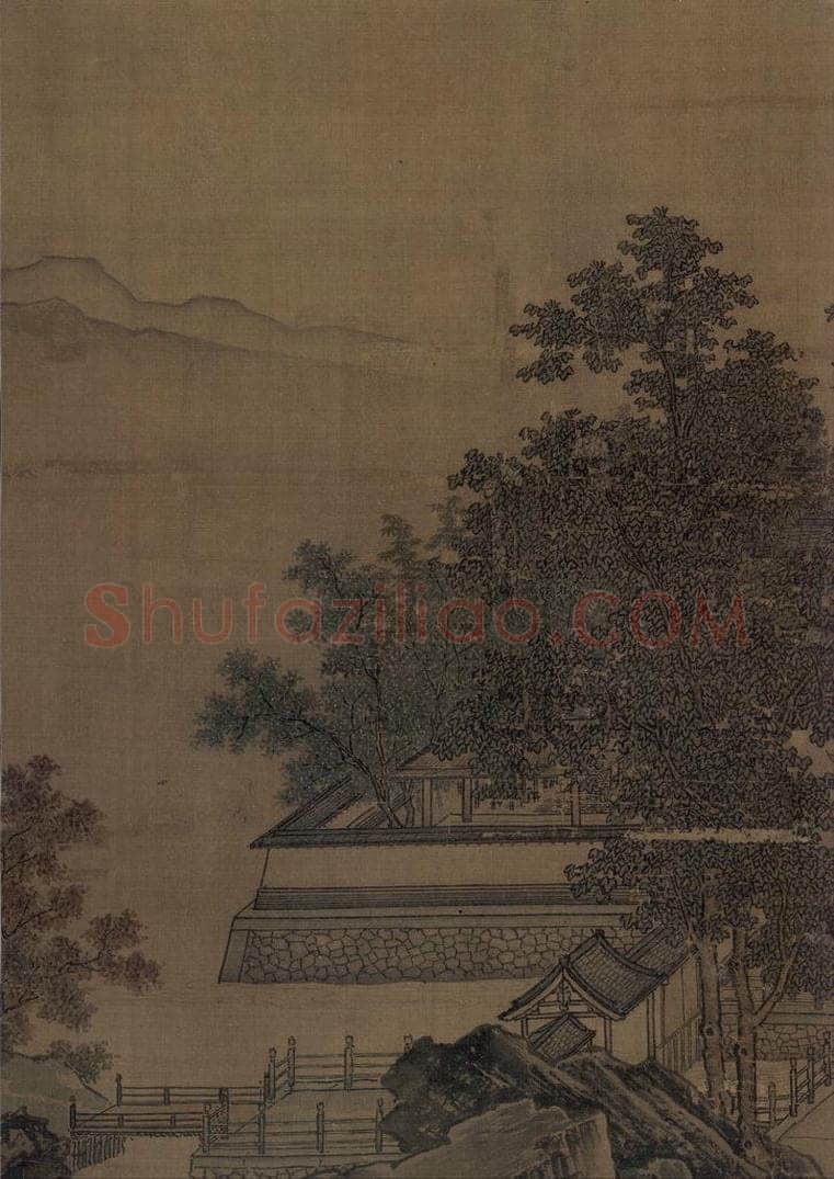 宋代 刘松年 《四景山水图》 书画作品