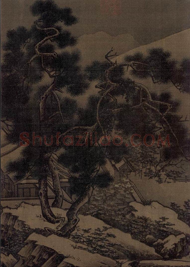 宋代 刘松年 《四景山水图》 书画作品