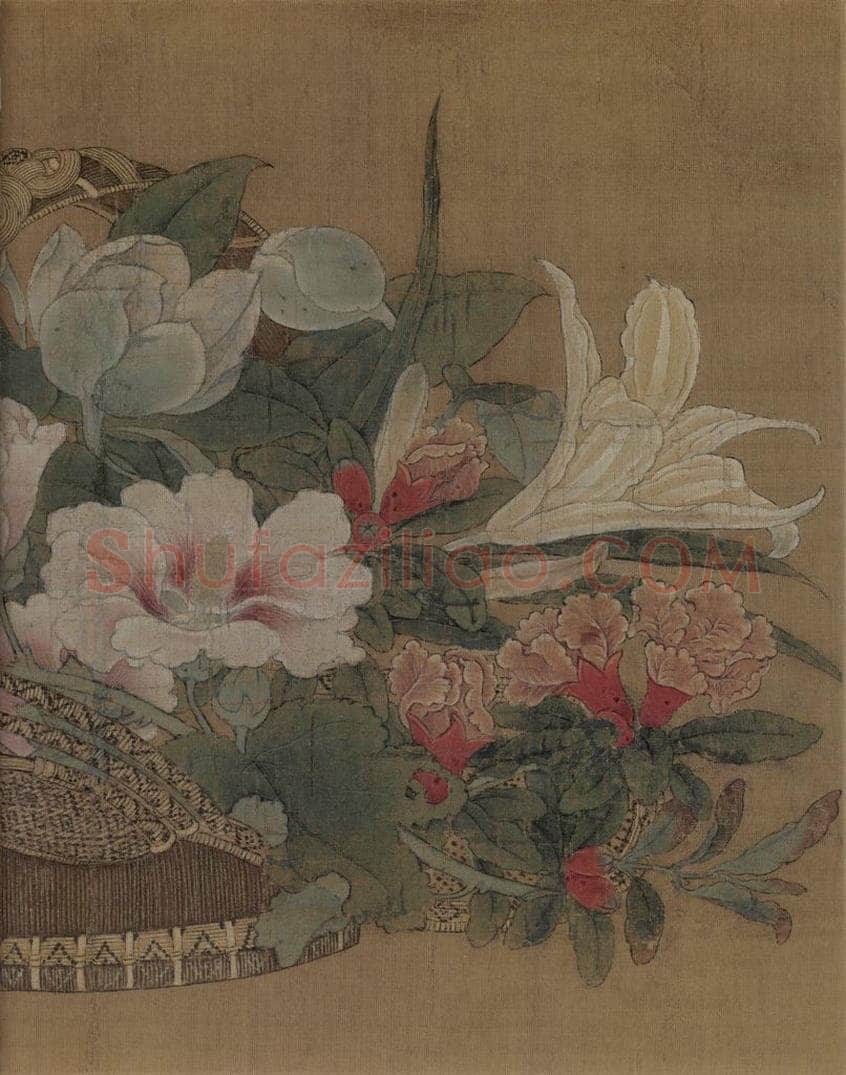宋代 李嵩 《花篮图》 书画作品