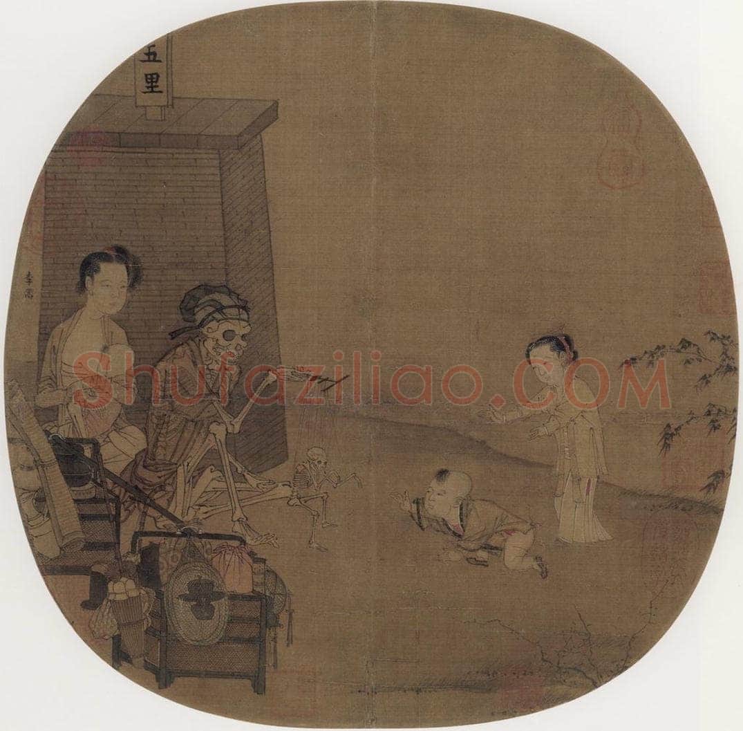 宋代 李嵩 《骷髅幻戏图》 书画作品