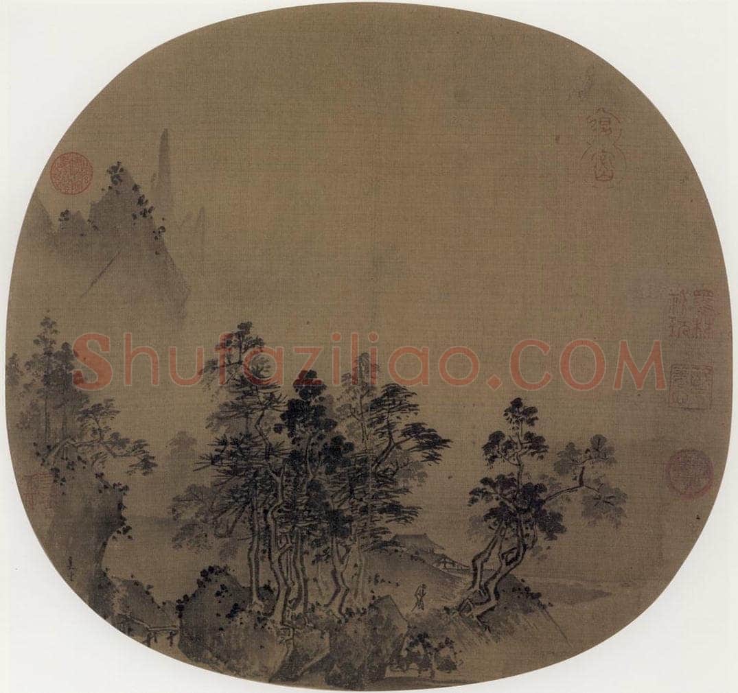 宋代 夏珪 《烟岫林居图》 书画作品
