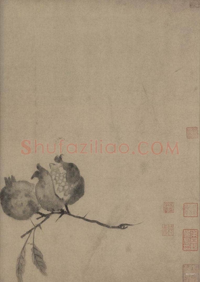 宋代 牧溪 《水墨写生图》 书画作品