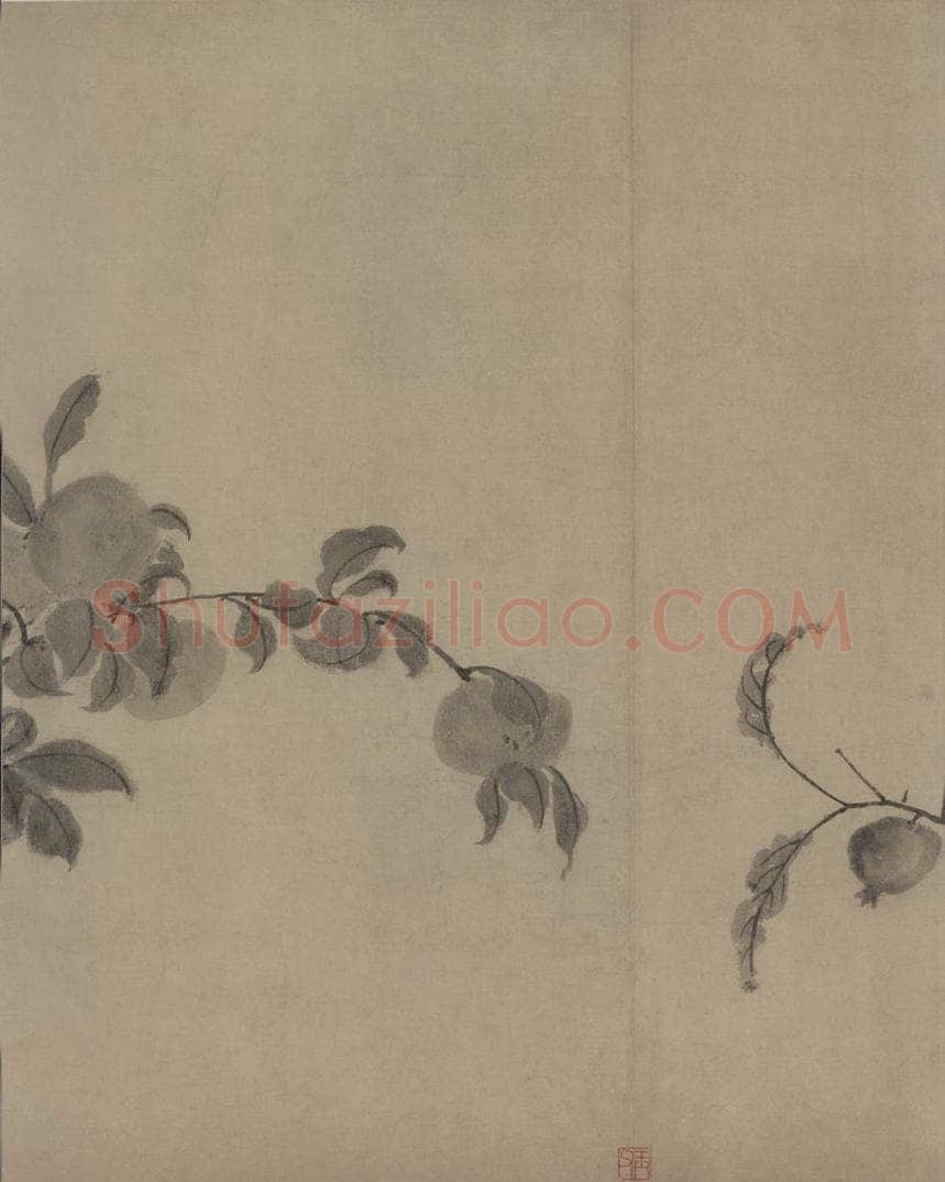 宋代 牧溪 《水墨写生图》 书画作品