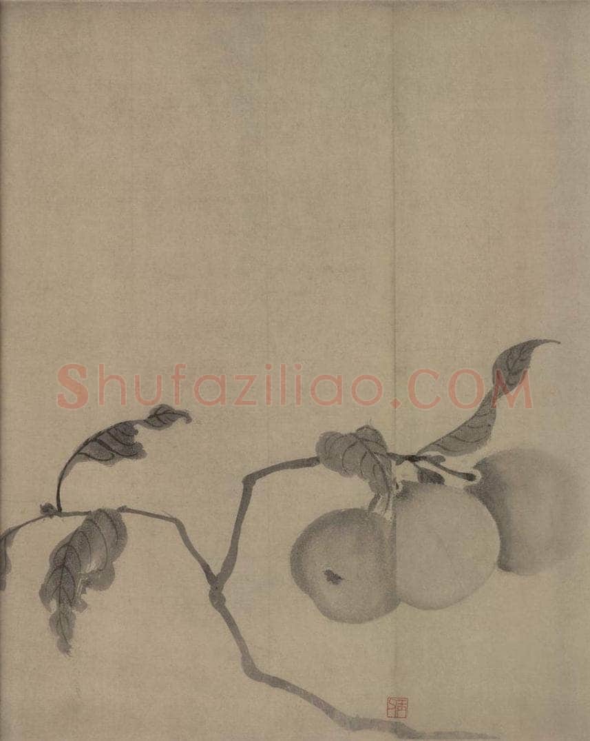 宋代 牧溪 《水墨写生图》 书画作品