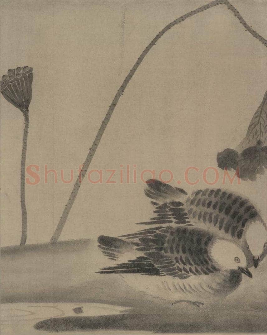 宋代 牧溪 《水墨写生图》 书画作品