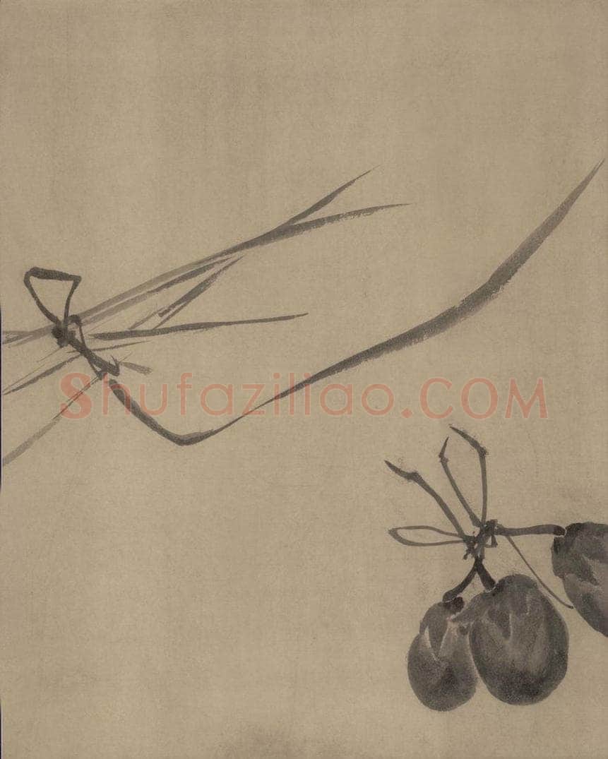 宋代 牧溪 《水墨写生图》 书画作品