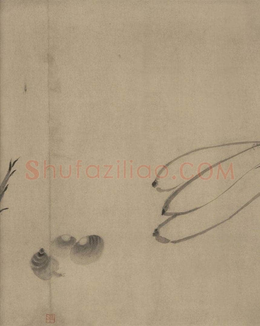 宋代 牧溪 《水墨写生图》 书画作品
