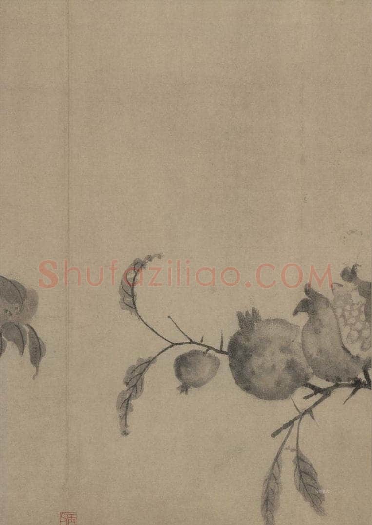 宋代 牧溪 《水墨写生图》 书画作品