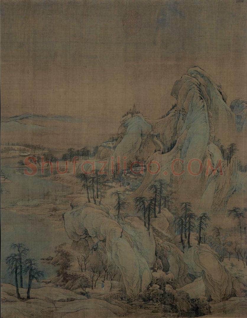 宋代 赵伯驹 《江山秋色图》 书画作品