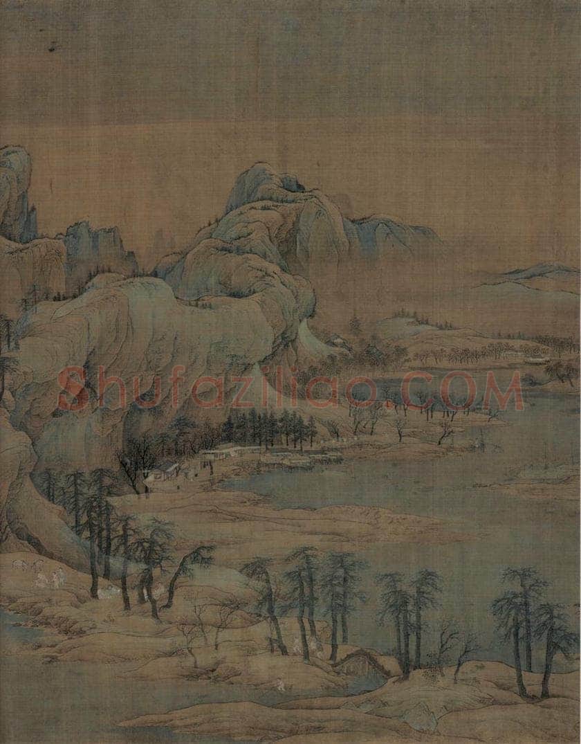 宋代 赵伯驹 《江山秋色图》 书画作品