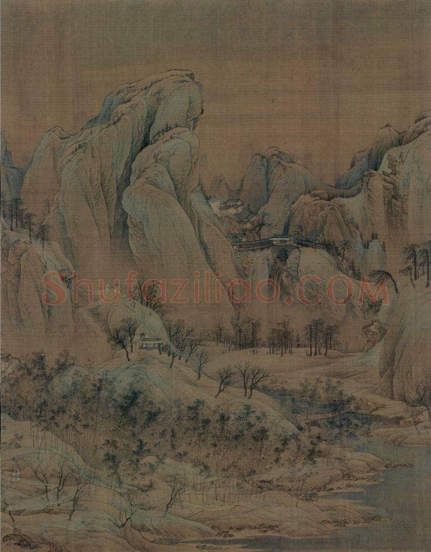 宋代 赵伯驹 《江山秋色图》 书画作品