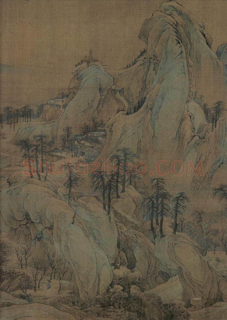 宋代 赵伯驹 《江山秋色图》 书画作品