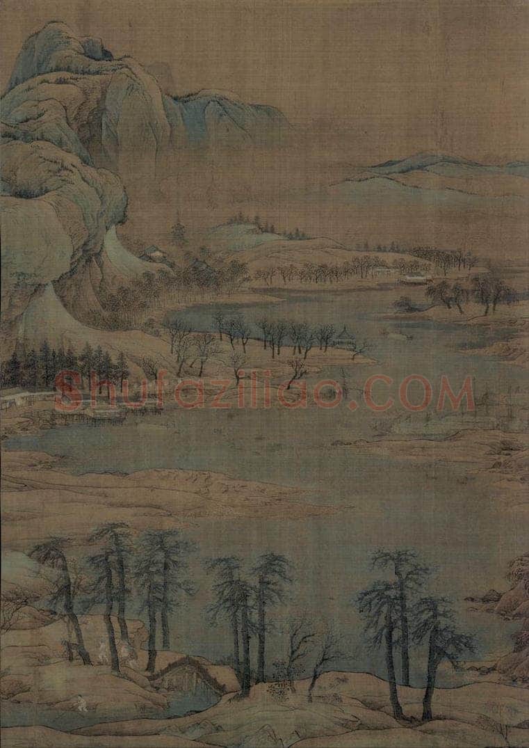 宋代 赵伯驹 《江山秋色图》 书画作品