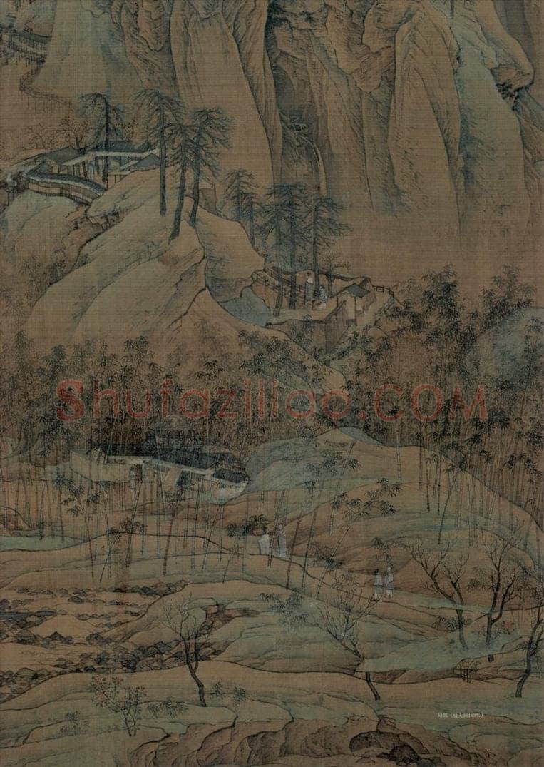 宋代 赵伯驹 《江山秋色图》 书画作品
