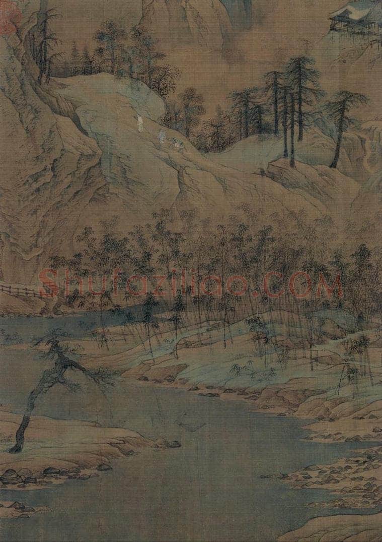 宋代 赵伯驹 《江山秋色图》 书画作品