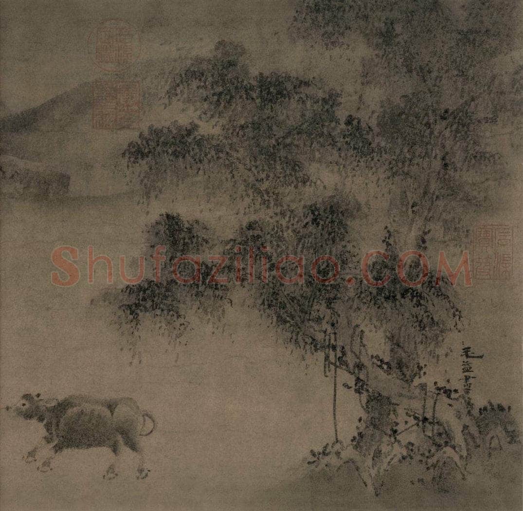 宋代 毛益 《牧牛图》 书画作品