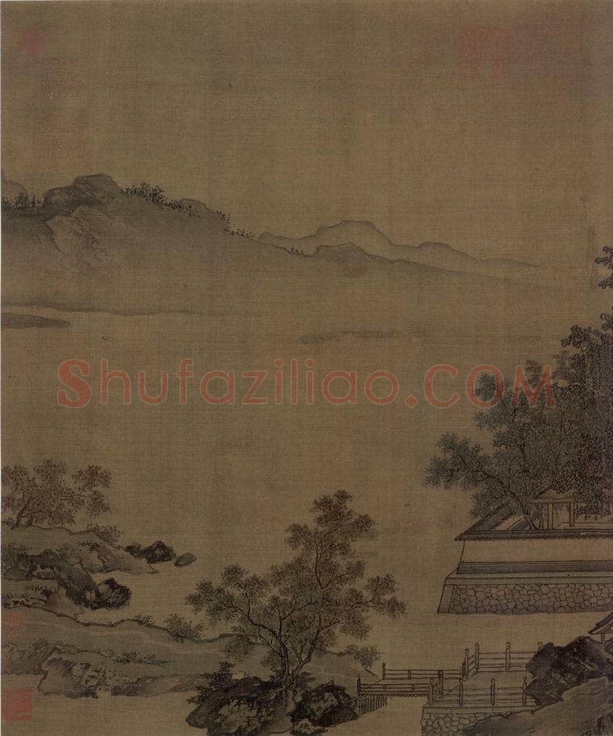 宋代 刘松年 《四景山水图》 书画作品