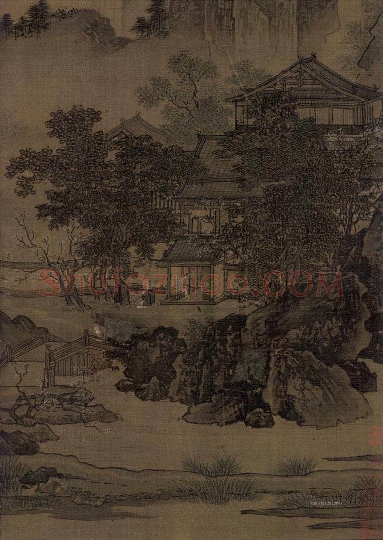 宋代 刘松年 《四景山水图》 书画作品