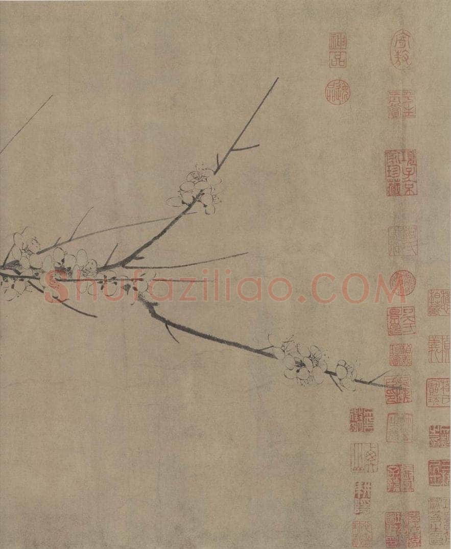宋朝 扬无咎 《四梅图》 书画作品