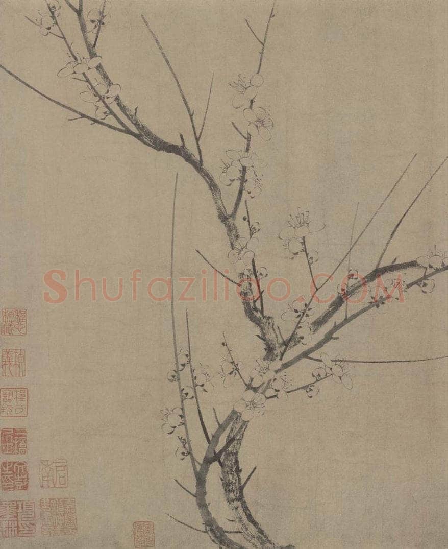 宋朝 扬无咎 《四梅图》 书画作品