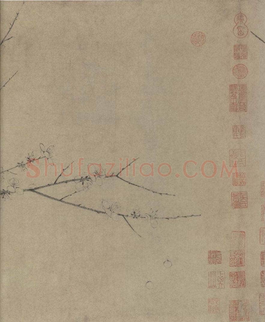 宋朝 扬无咎 《四梅图》 书画作品