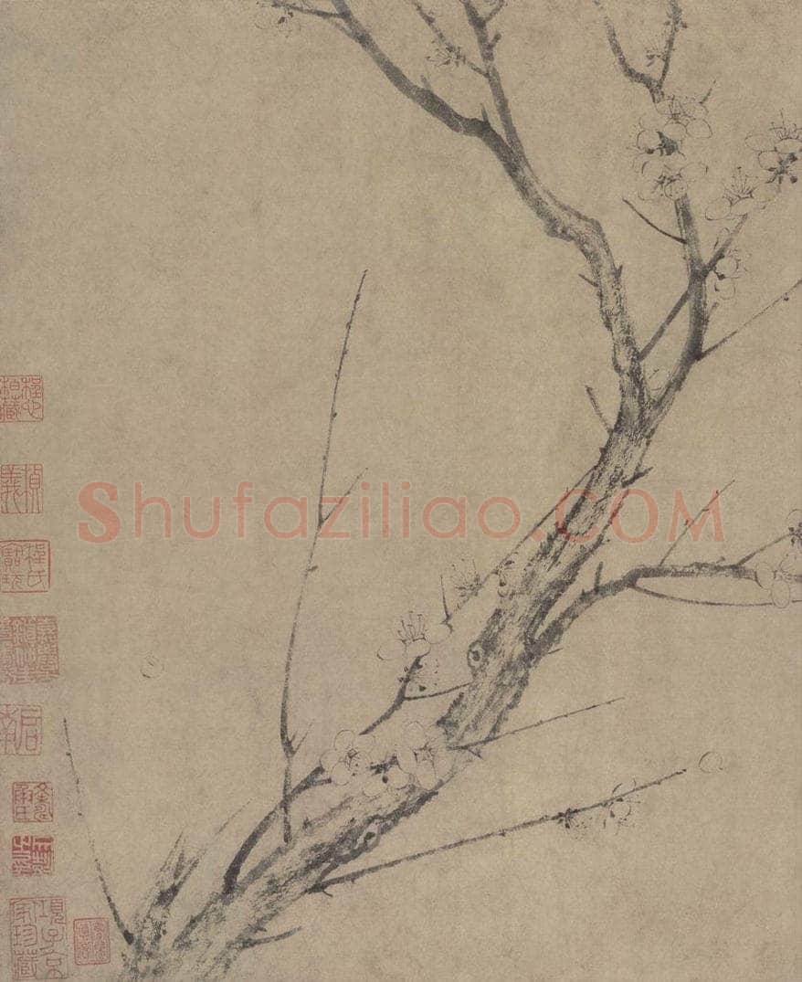 宋朝 扬无咎 《四梅图》 书画作品