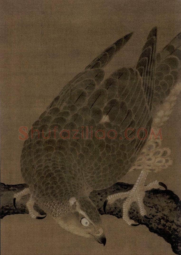 宋朝 李迪 《枫鹰雉鸡图》 书画作品