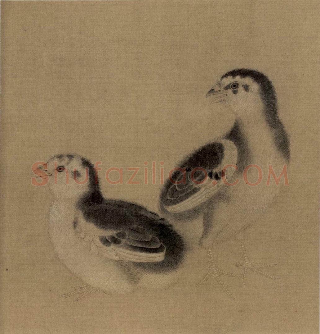 宋朝 李迪 《鸡雏待饲图》 书画作品