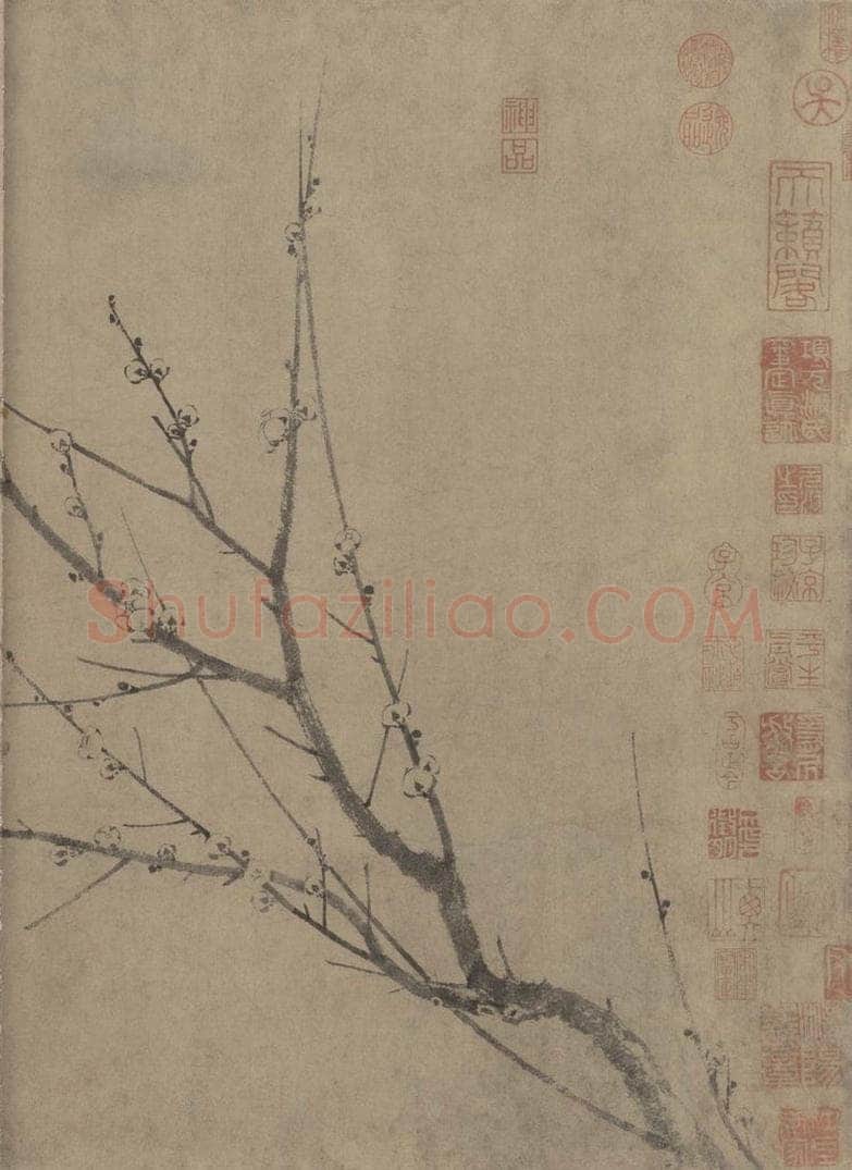 宋朝 扬无咎 《四梅图》 书画作品
