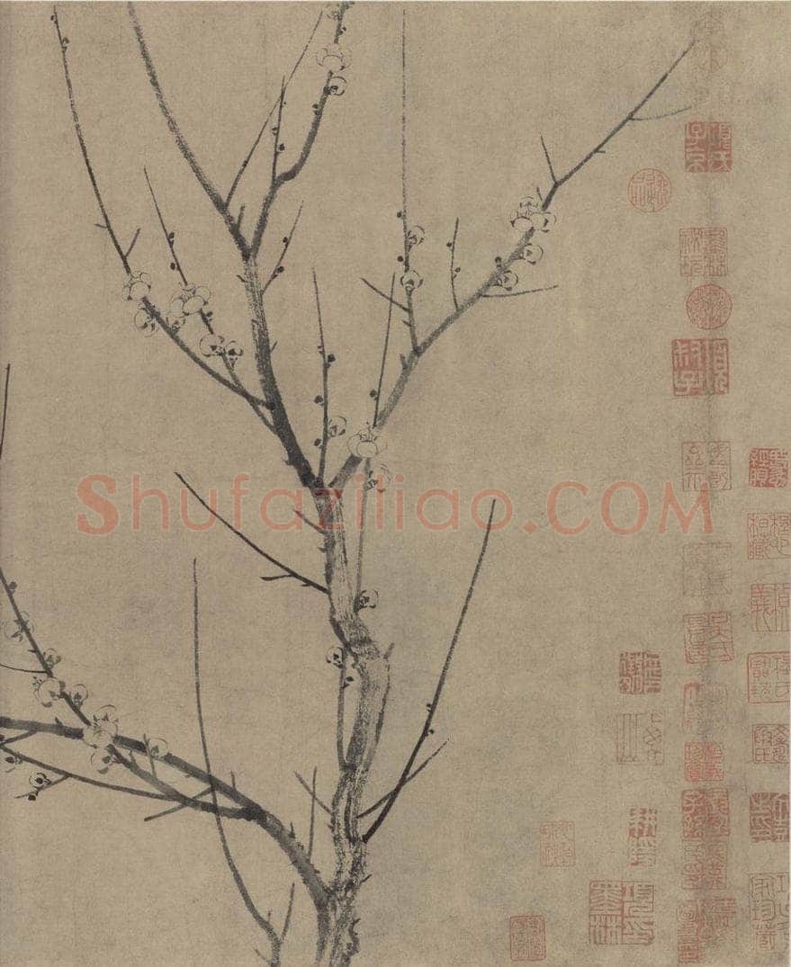 宋朝 扬无咎 《四梅图》 书画作品