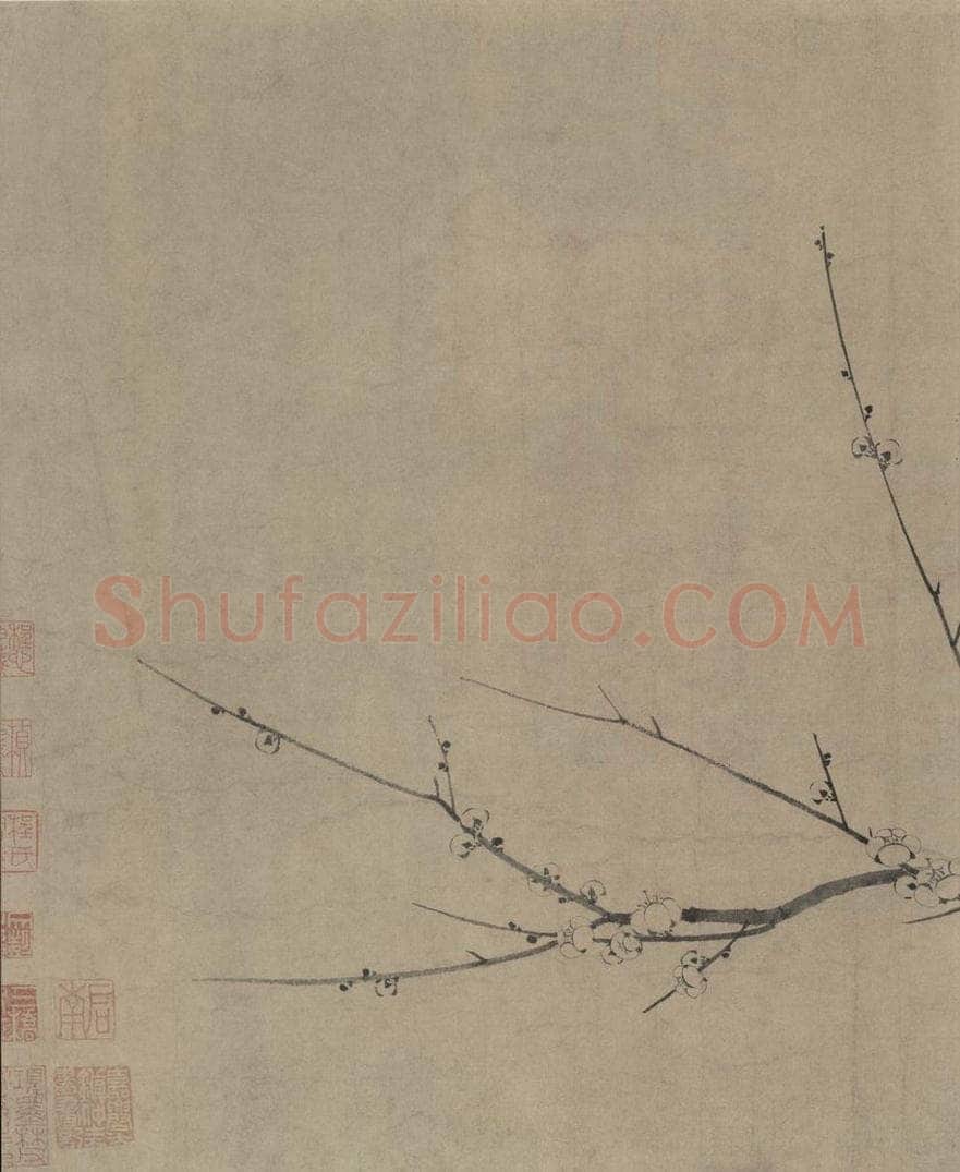 宋朝 扬无咎 《四梅图》 书画作品