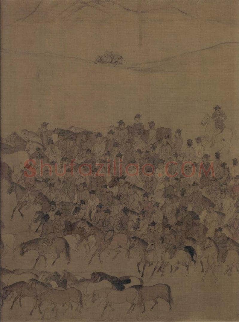 宋 李公麟 《临韦偃牧放图》 书画作品