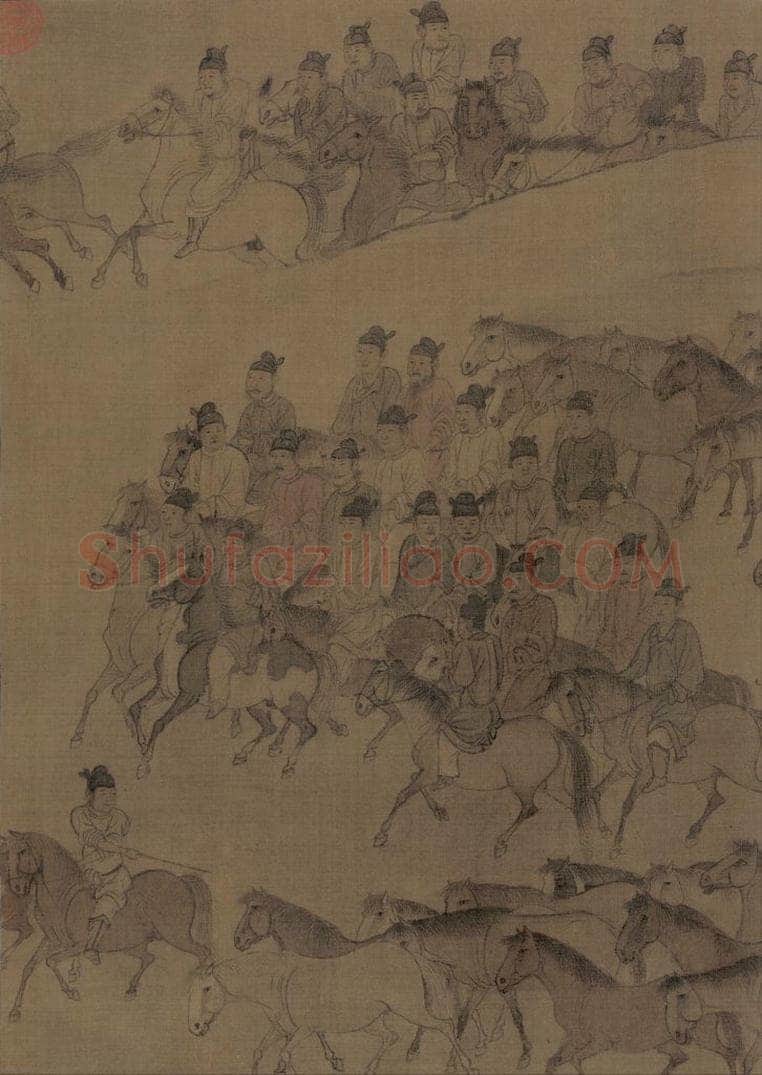宋 李公麟 《临韦偃牧放图》 书画作品
