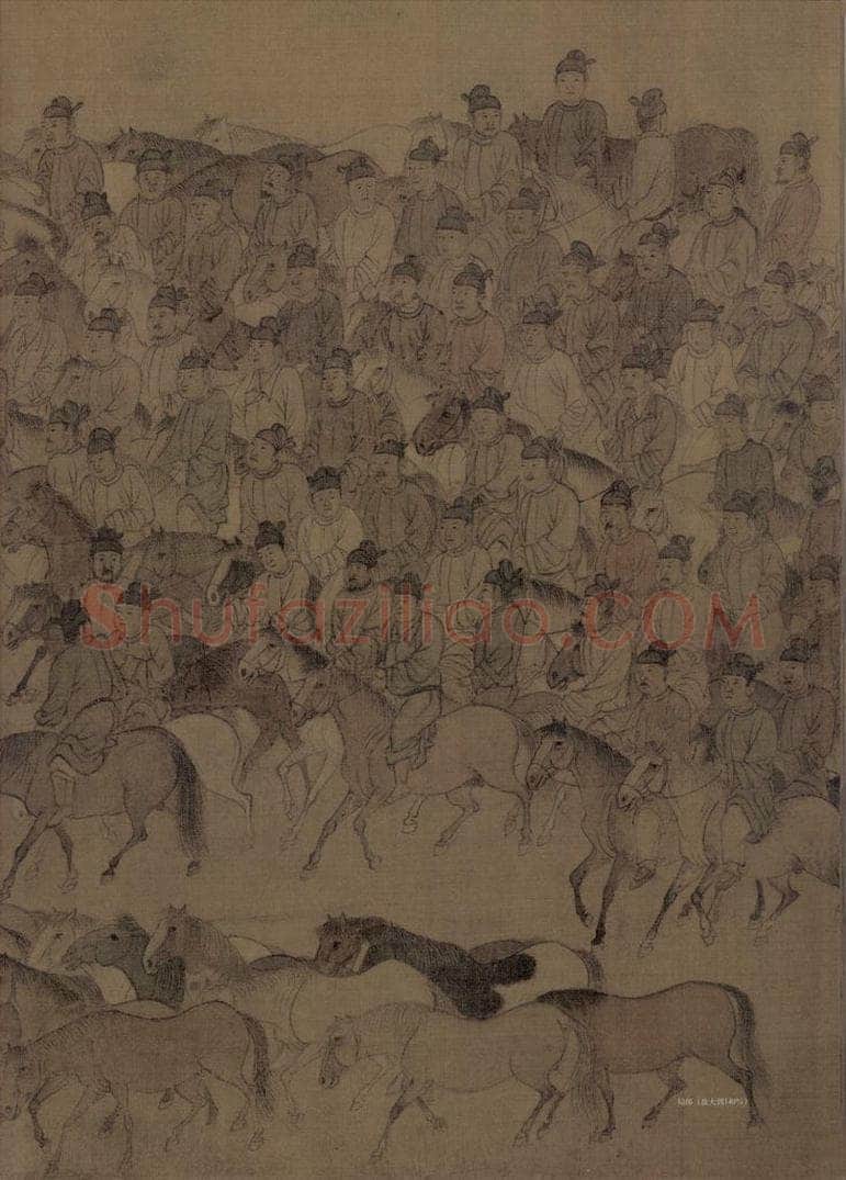 宋 李公麟 《临韦偃牧放图》 书画作品