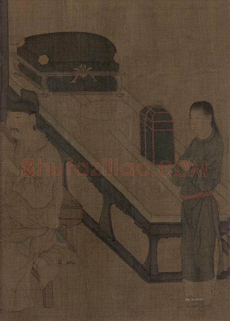 五代 周文矩 《重屏会棋图》 书画作品
