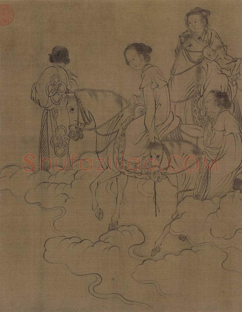 宋 李公麟 《西岳降灵图》 书画作品