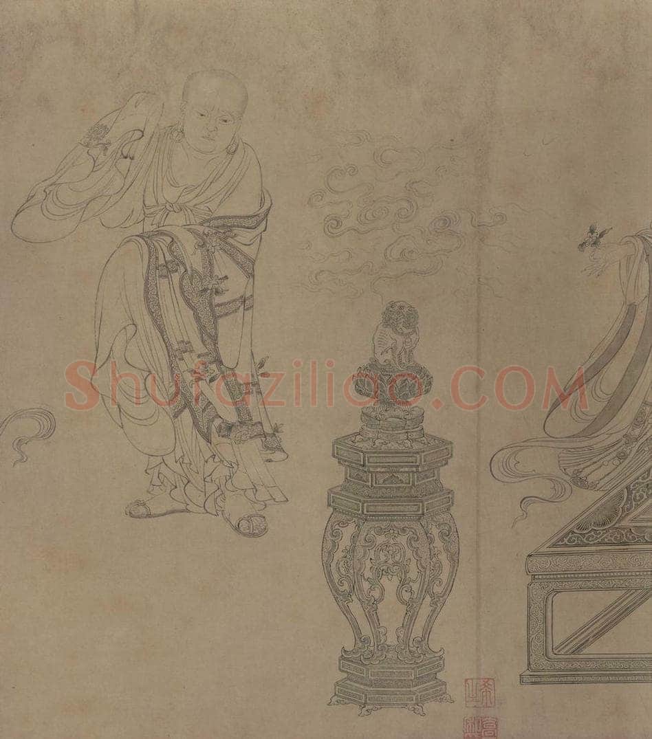 宋 李公麟 《维摩演教图》 书画作品