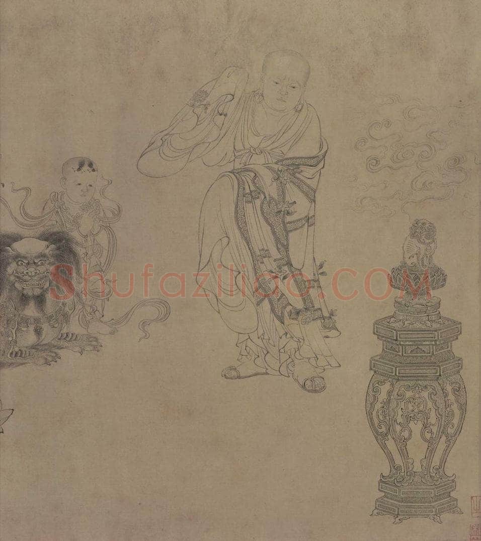 宋 李公麟 《维摩演教图》 书画作品
