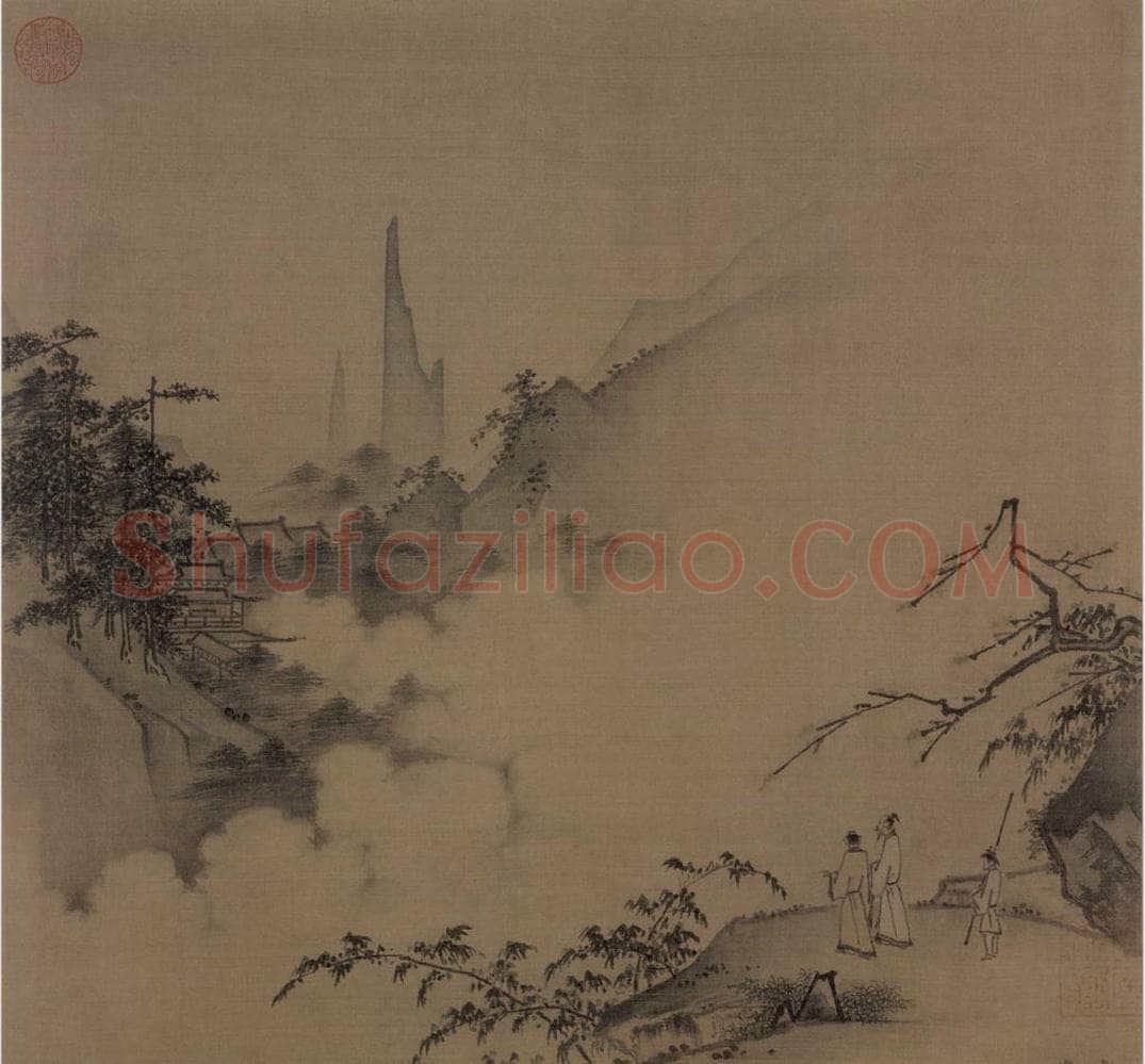 宋 佚名 云峰远眺 书画作品