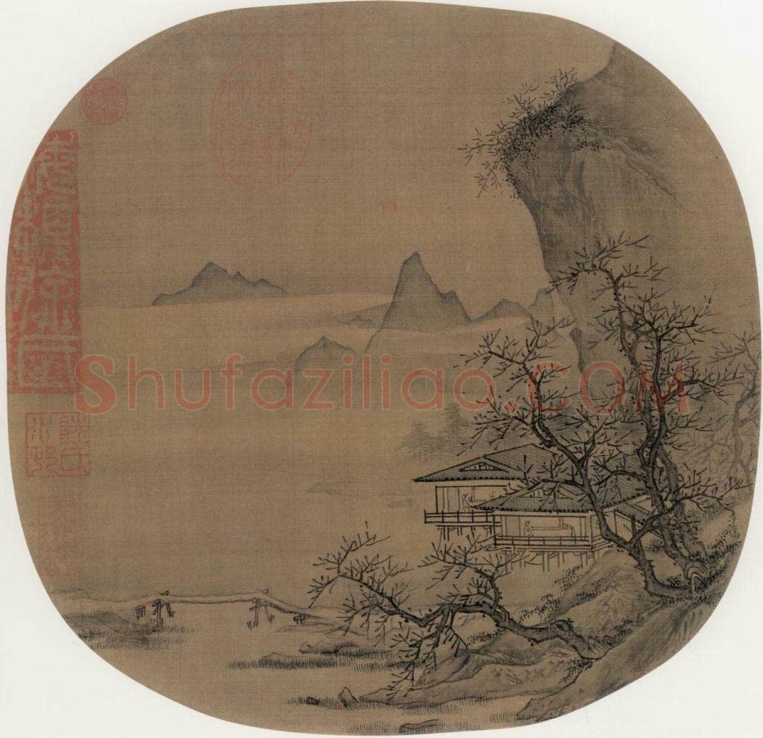 宋 佚名 溪山水阁 书画作品