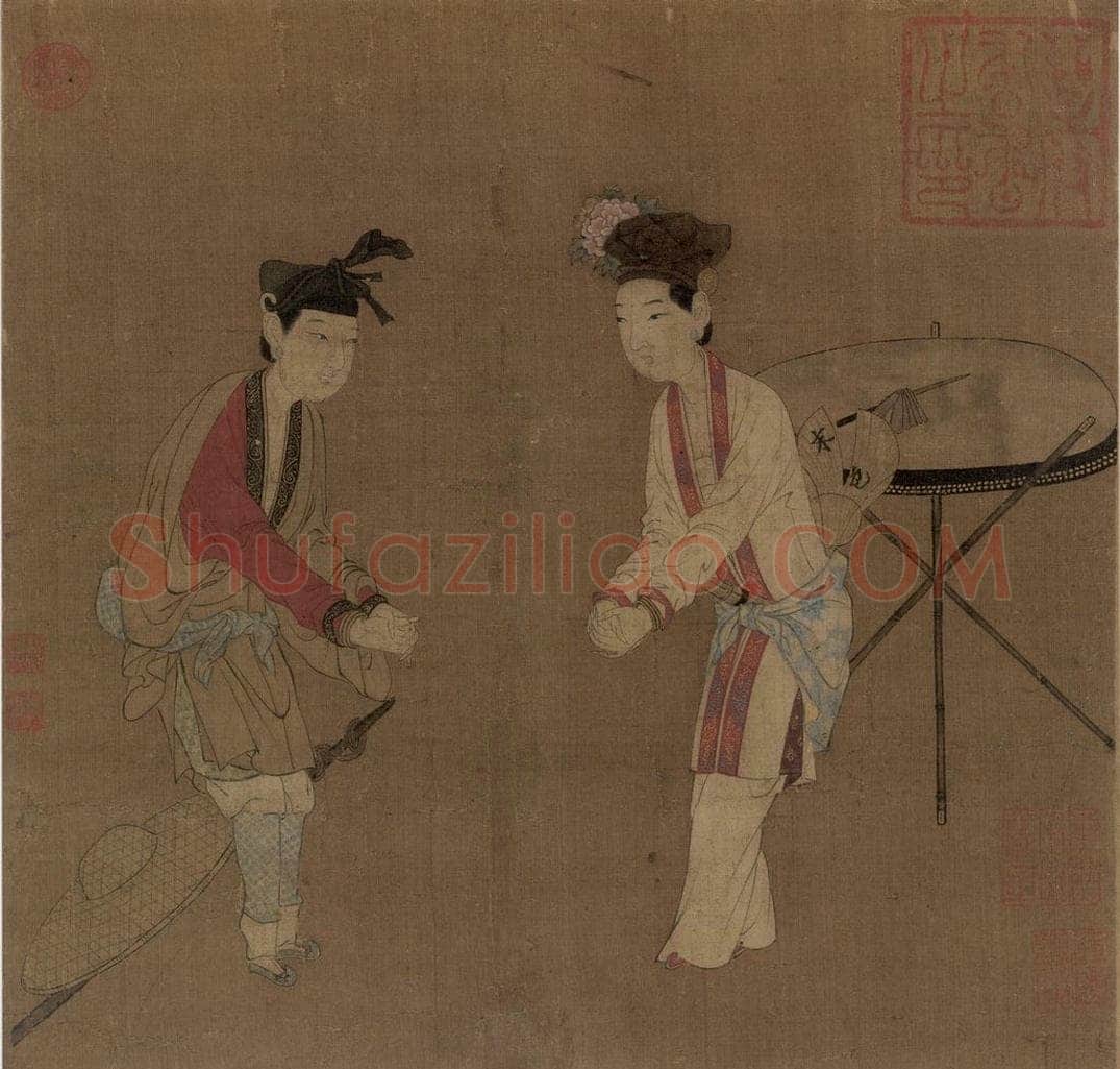 宋 佚名 杂剧(打花鼓) 书画作品
